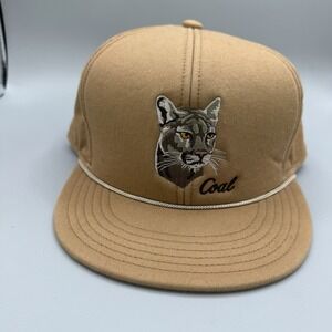 Coal Snapback Hat Brown Cougar Embroidered Logo Adjustable Cap